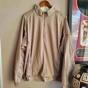 Excellent Glen Echo Golf Men's Jacket Dark Beige Color Size XL 1/4 Zip